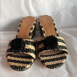 Kate Spade Black and Tan Women's Slide Sandals